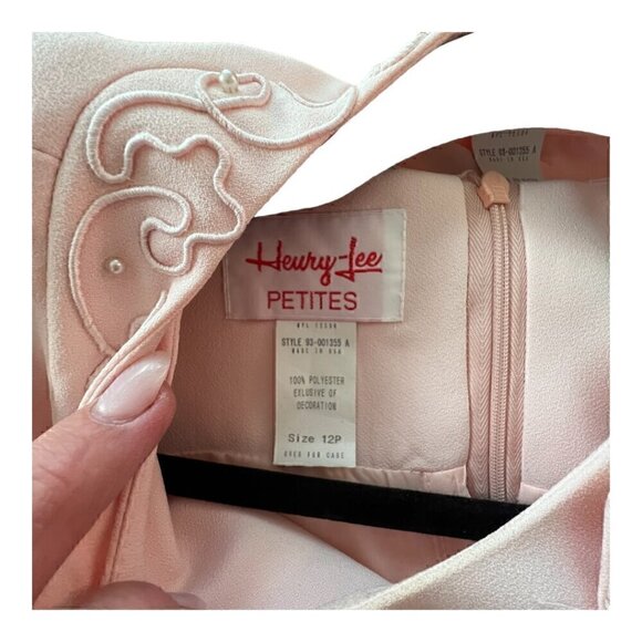 Harry Lee Light Pink Embellished Cocktail Mother of Bride Dress Jacket Size 12P - Picture 12 of 15